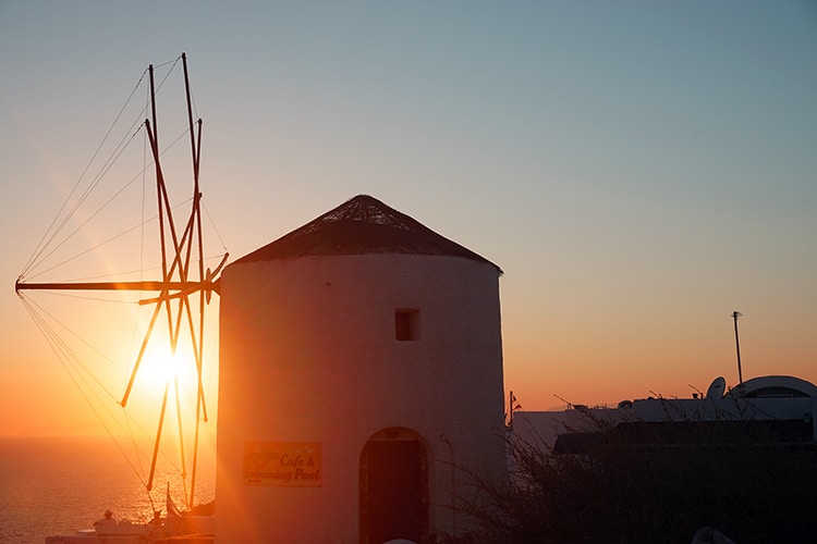 Santorini Oia zonsondergang