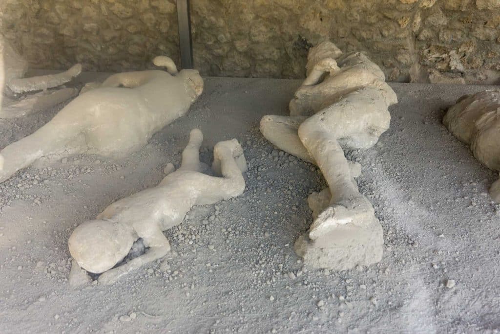 Pompeii gipsen lichamen
