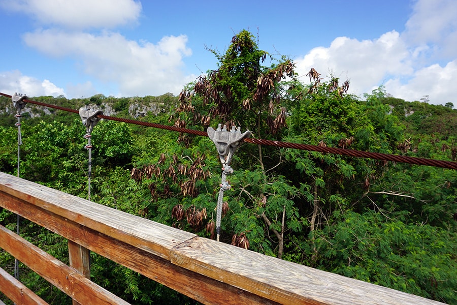 Hoyo Azul Dominicaanse Republiek scape park hangbrug