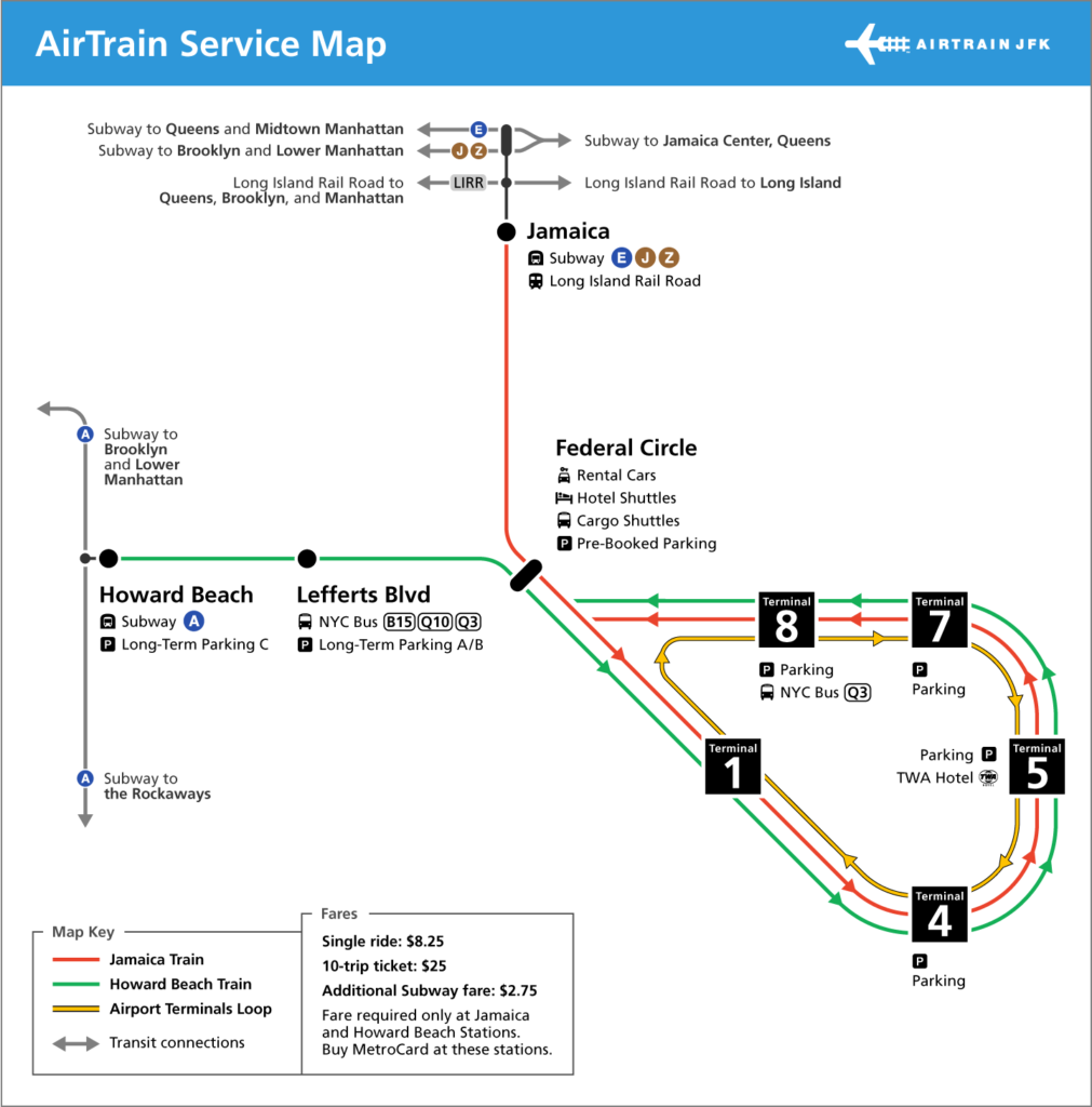 JFK AirTrain kaart