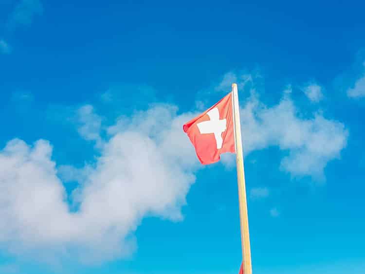 Glacier platau Zwitserse vlag