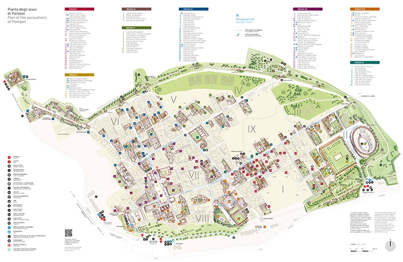 Pompeii kaart plattegrond
