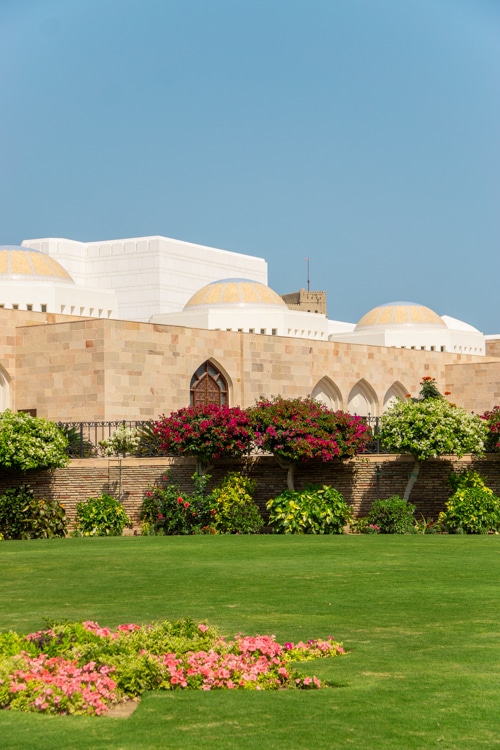 Tuin van Al Alam Palace in Muscat