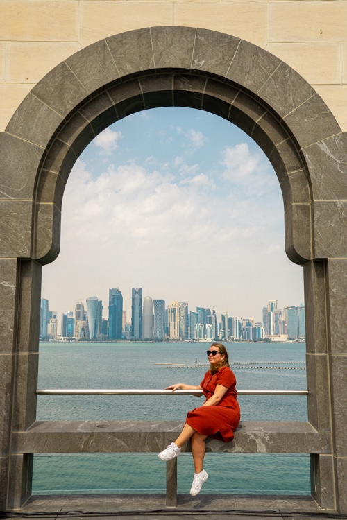 Uitzicht op de skyline van Doha, Qatar