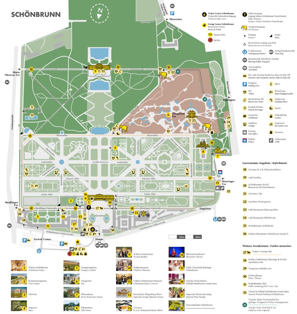 Kaart van Schloss Schonbrunn
