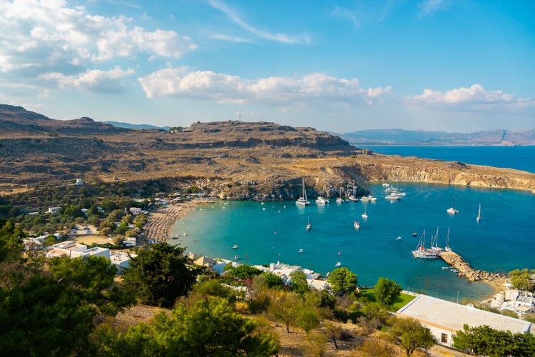Lindos Beach, Rhodos, Griekenland