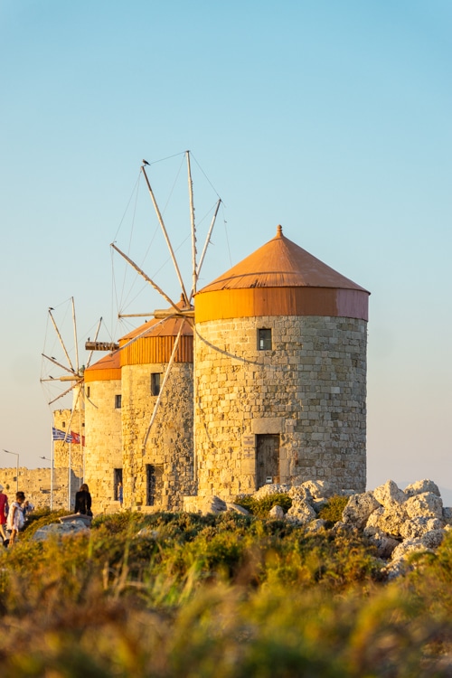 Drie windmolens van Rhodos-stad