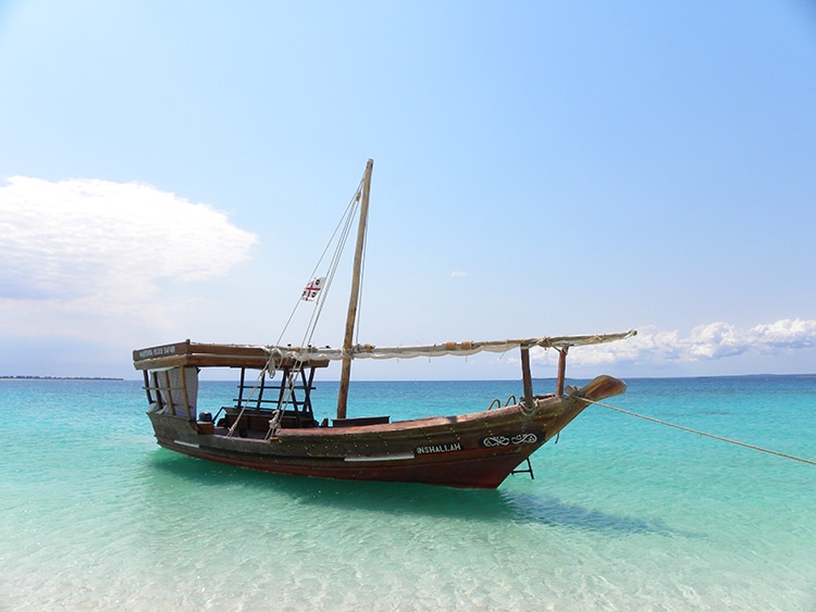 Dhow op Zanzibar