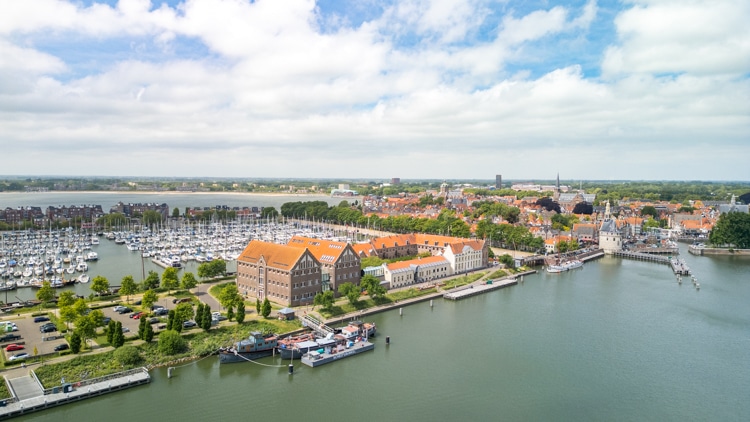 Het Oostereiland in Hoorn, gezien vanuit de lucht