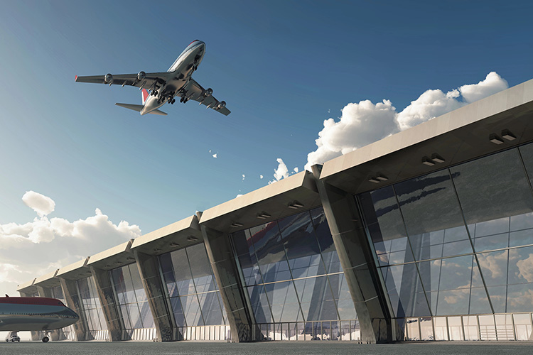 Vliegtuig en luchthaven
