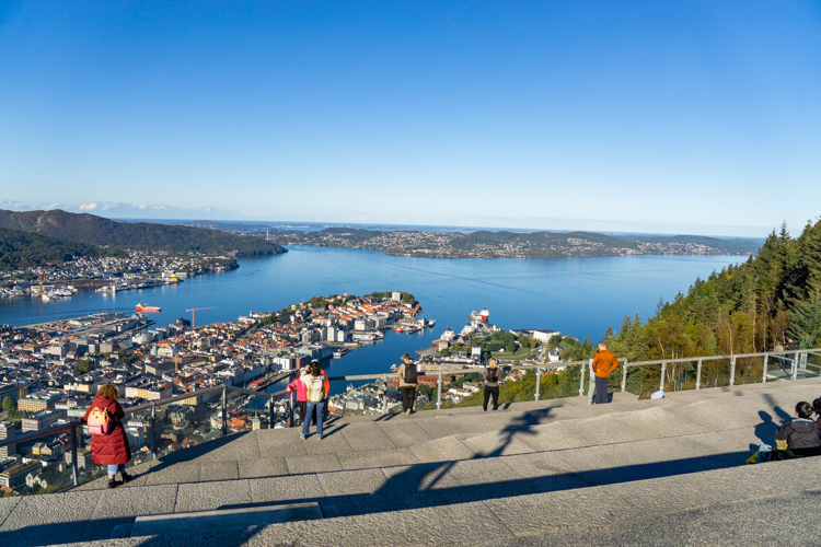 Mount Fløyen uitkijkpunt, Bergen, Noorwegen